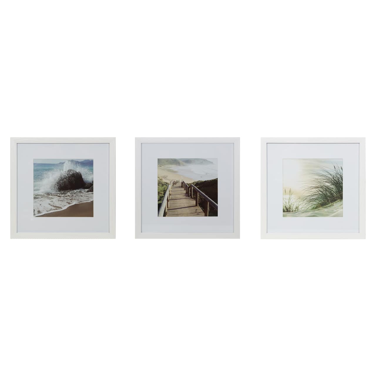 3 Pack White 8 x 8 Frame Set with Mat, Gallery™ by Studio Décor®